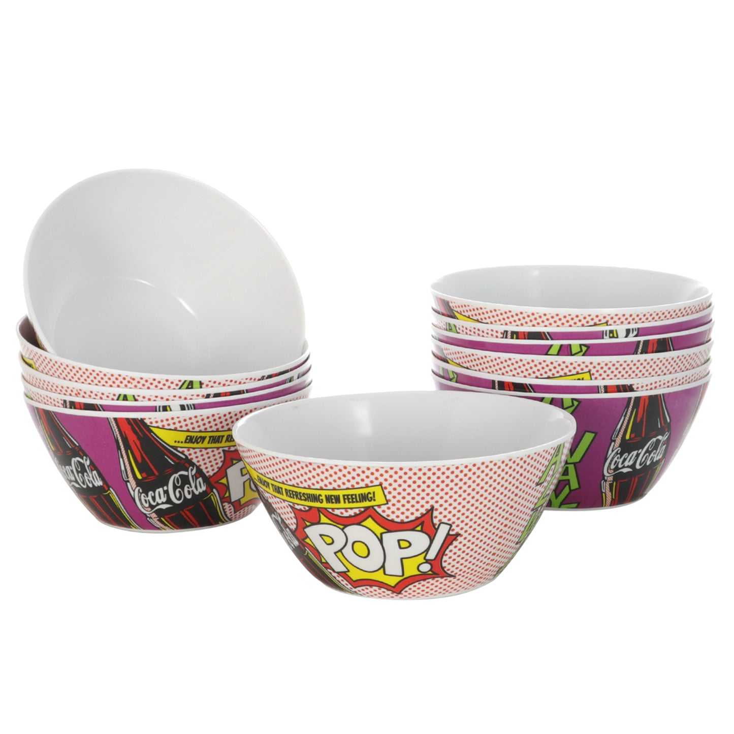 Coca-Cola Pop Art 6" Bowl Set Set of 12