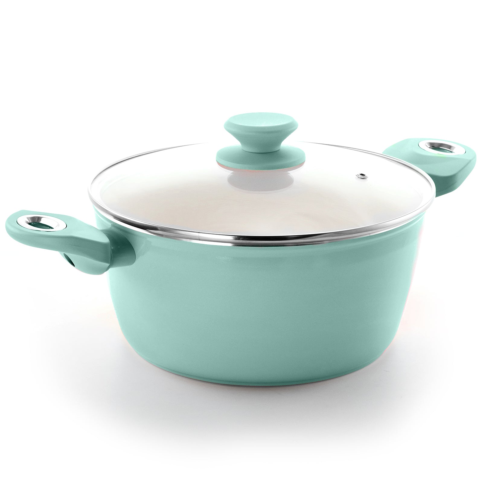 Gibson Home Plaza Cafe Aluminum 4.5 Qt Dutch Oven w Soft Touch Handles in Sky B