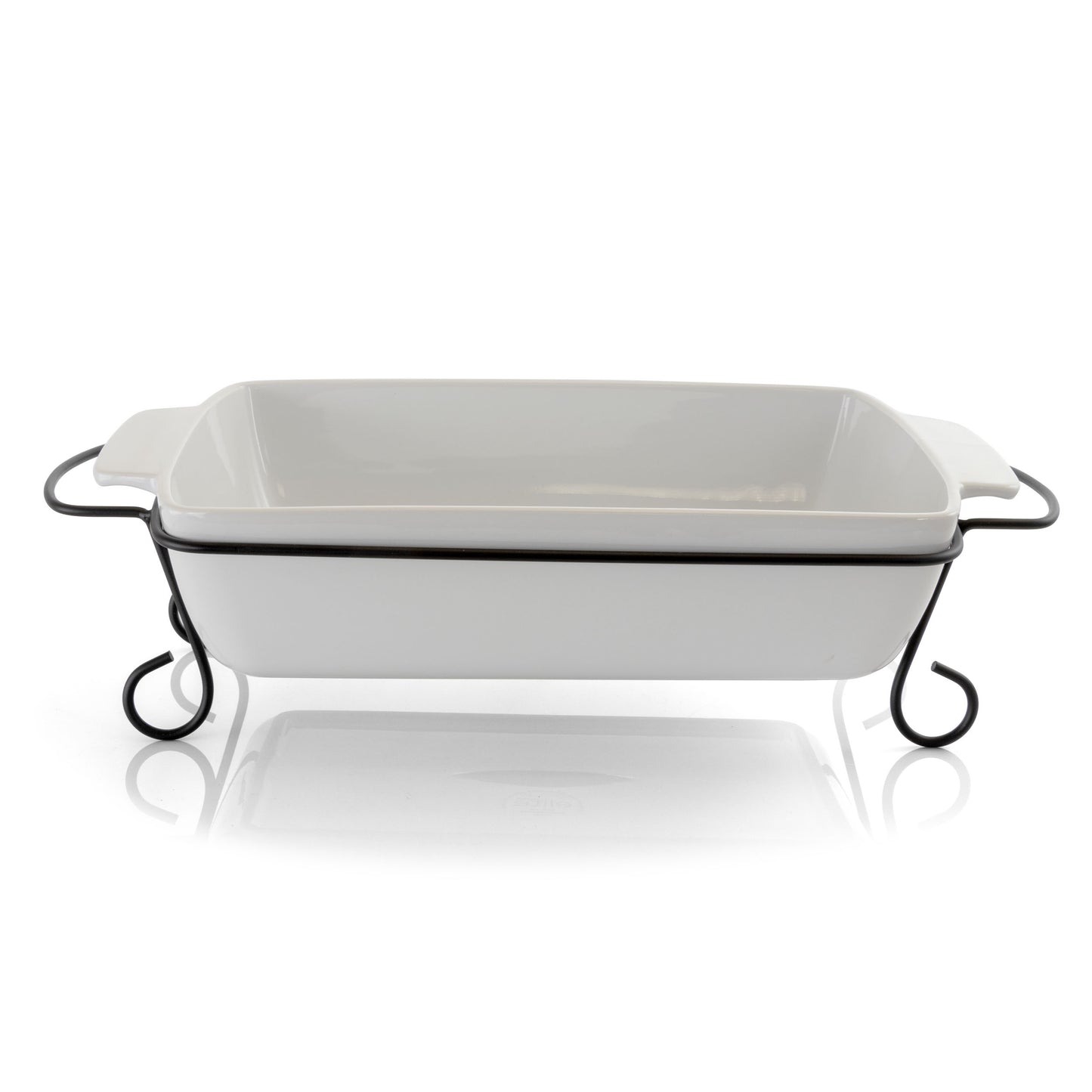 Gibson Elite 2 Piece Rectangle 15.5" Stoneware Bakeware w Metal Rack