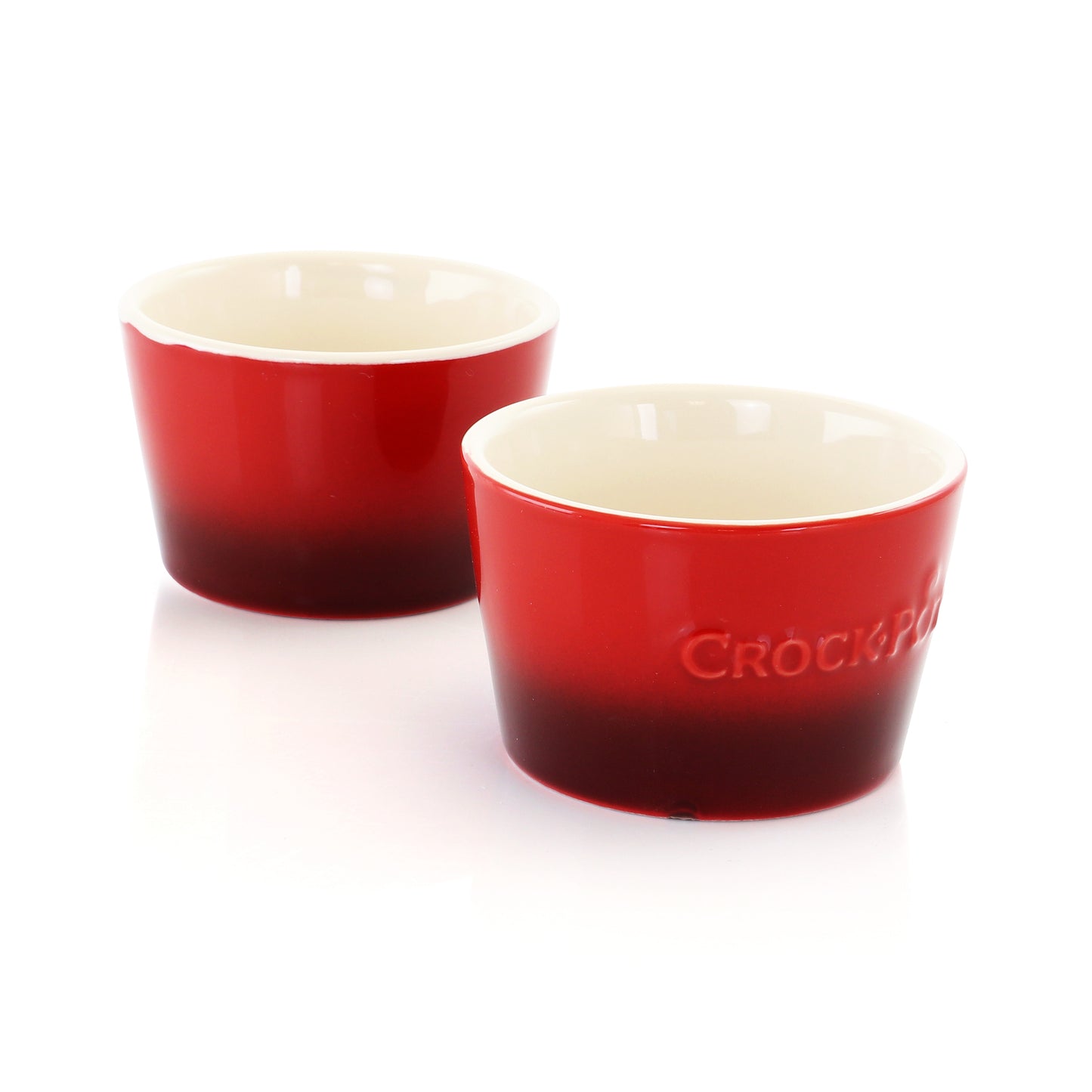 Crock Pot Artisan 2 Piece 8 oz Stoneware Ramekin Set in Red