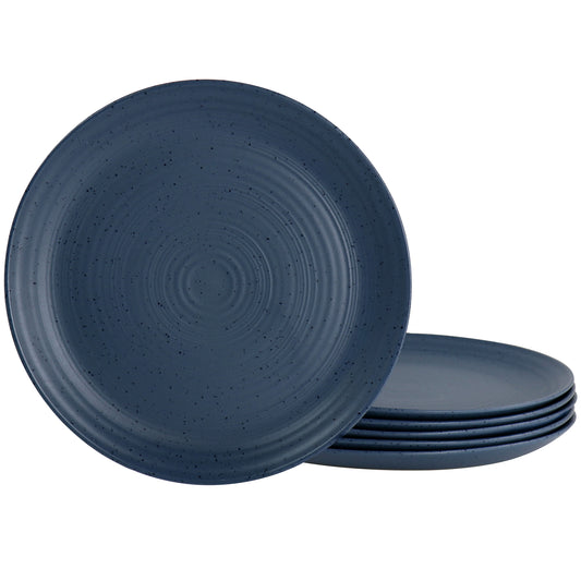 Bee & Willow Home Milbrook 6 Piece 10" Dinner Plate Set Speckled Blue