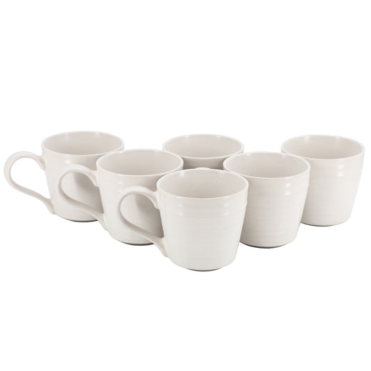 Bee & Willow Milbrook 6 Piece 15 oz Stoneware Mug Set Speckle White