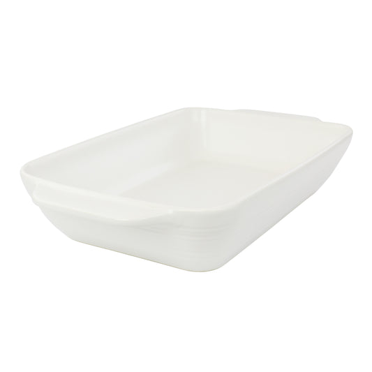 Bee & Willow 4 Qt Rectangular Stoneware Baker in White Speckle