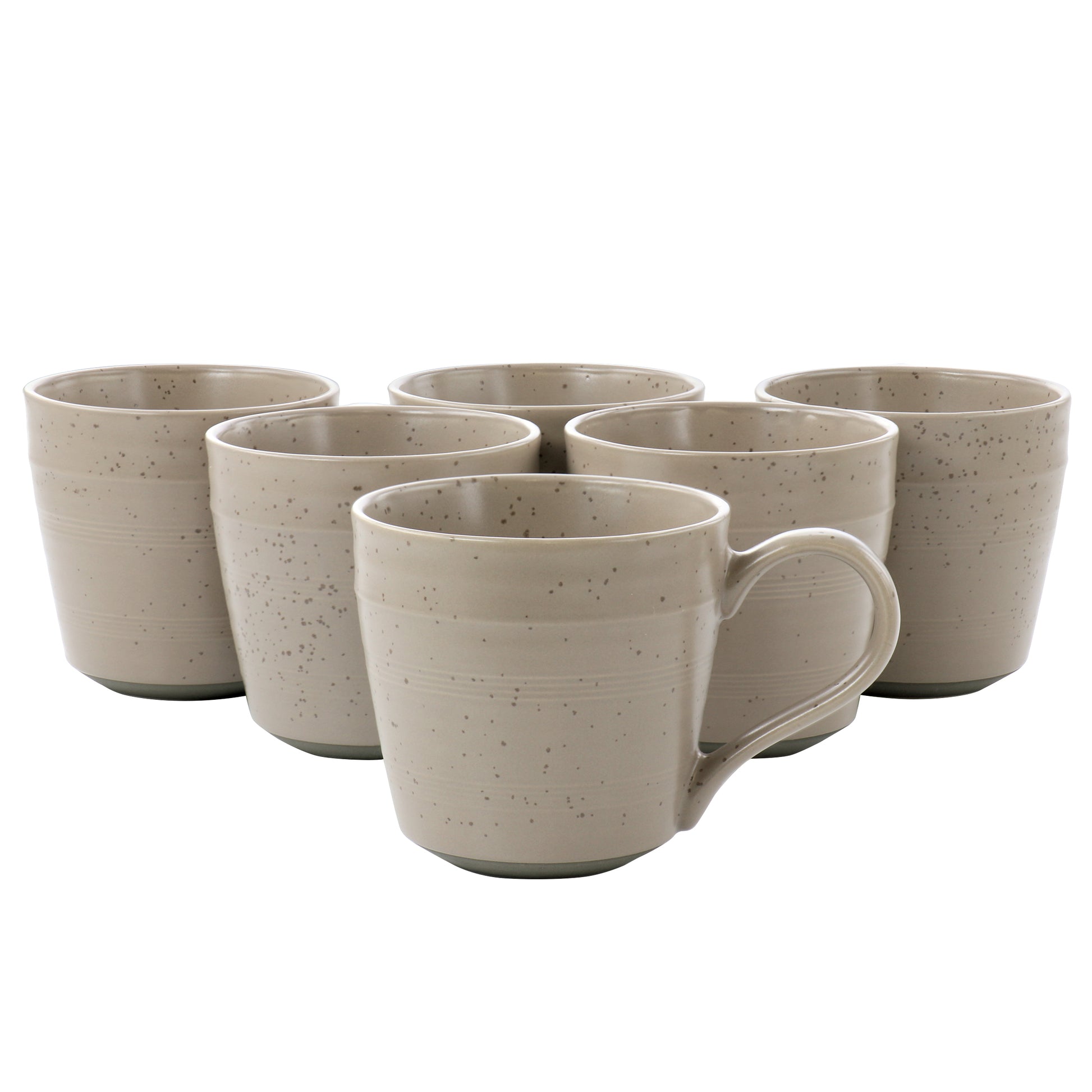 Gibson Milbrook 6 Piece 15 oz Stoneware Mug Set in Mocha