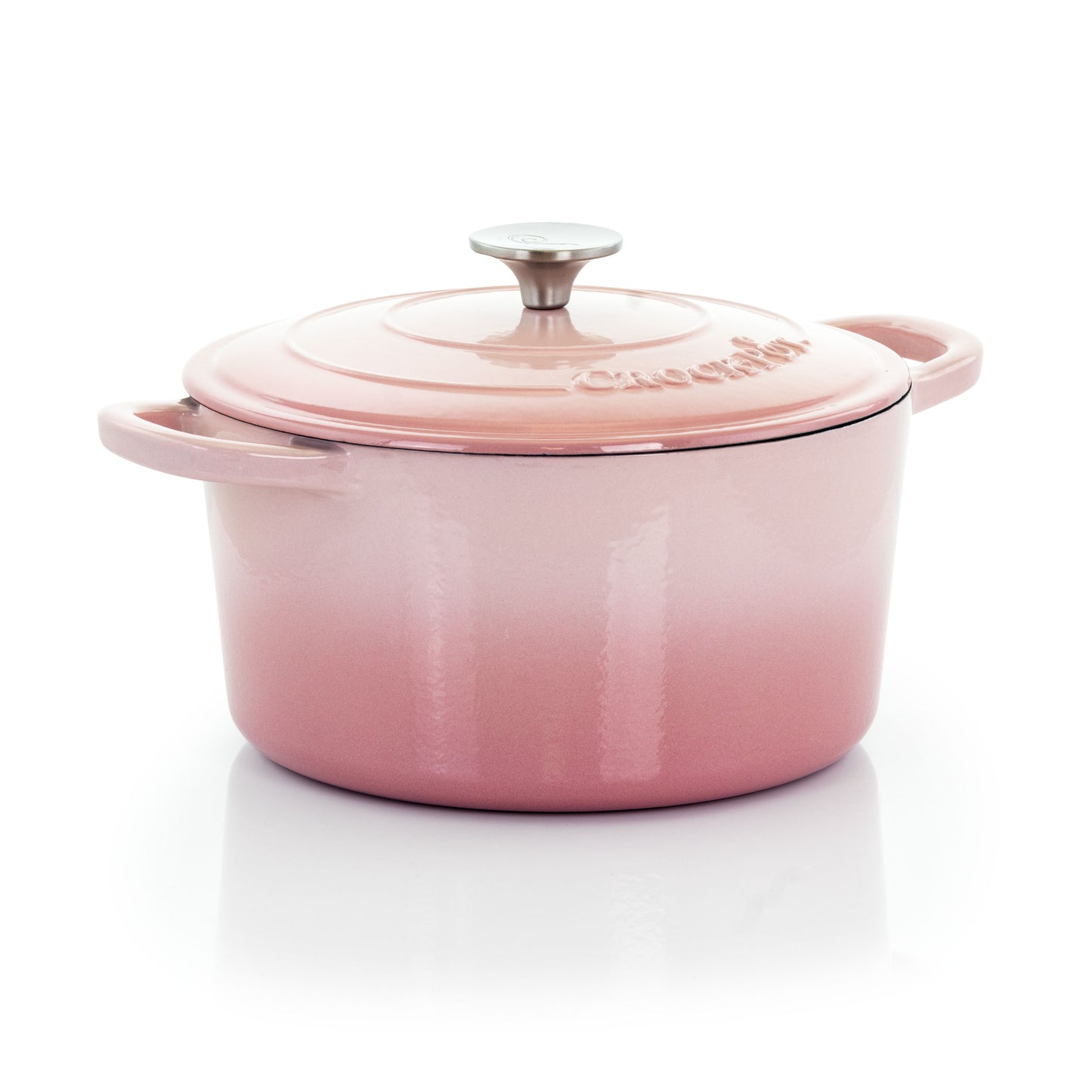 Crock-Pot Artisan 2 pc 5 qts Enamled Cast Iron Dutch Oven in Blush Pink