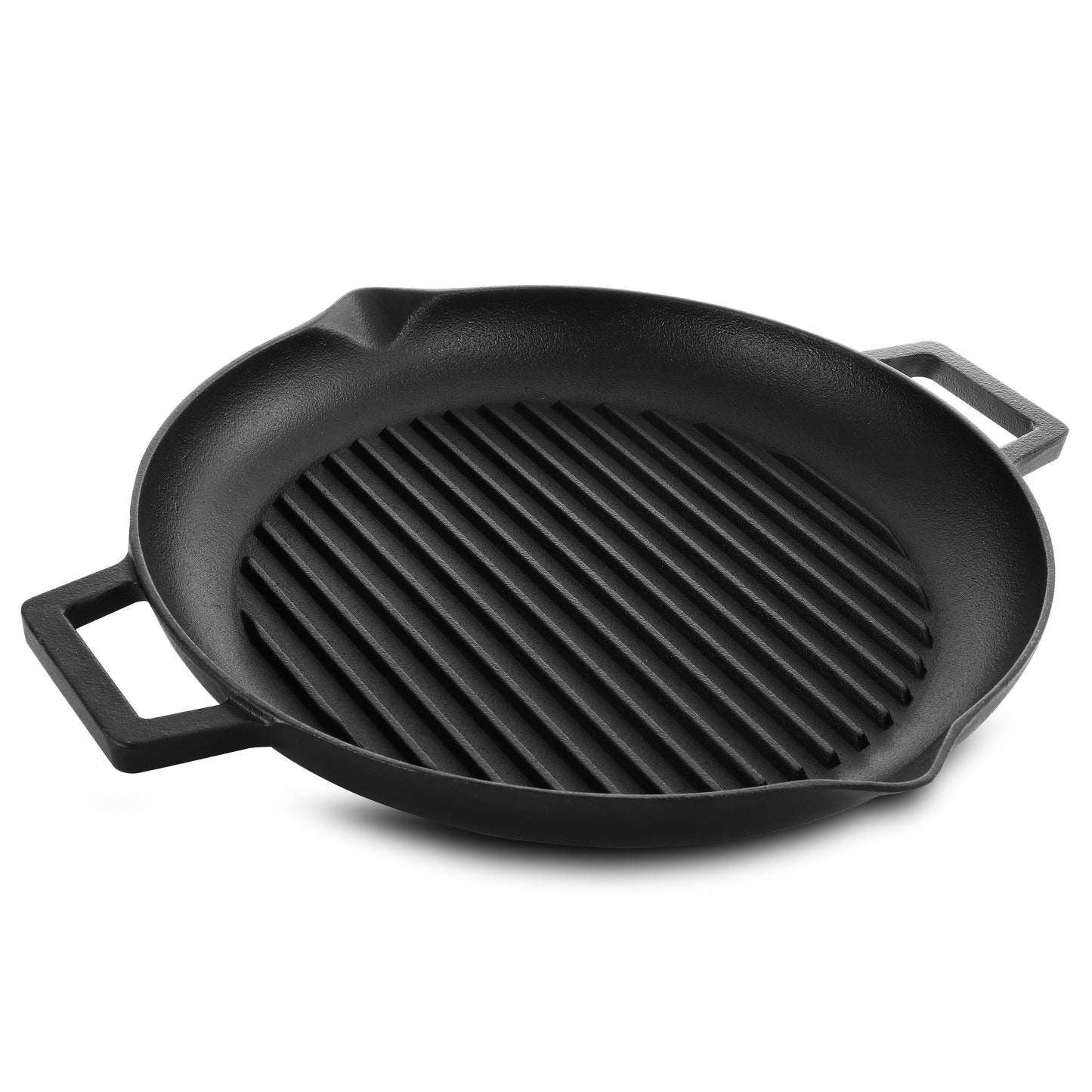 Gibson General Store Addlestone 12" Preseasoned Cast Iron Grill Pan w Dual Pour