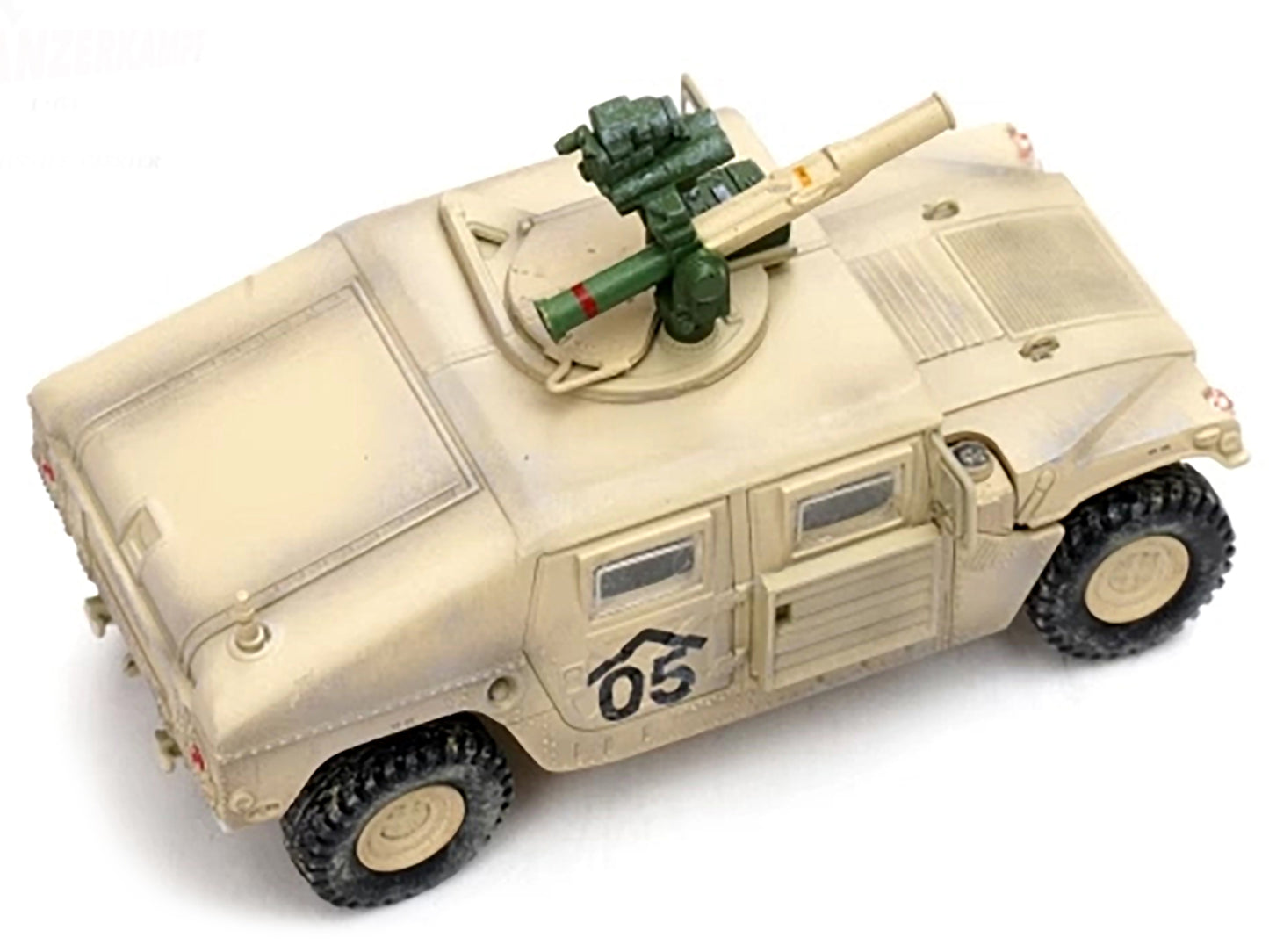 M1046 HUMVEE Tow Missile Carrier Desert Camo 1/64 Diecast Panzerkampf
