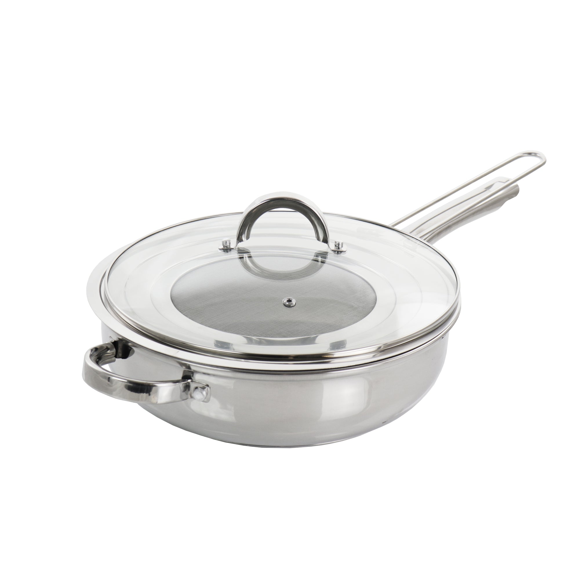 Oster Sangerfield 3 Piece 4 Qt Stainless Steel Saute Pan w Lid & Splatter Guard