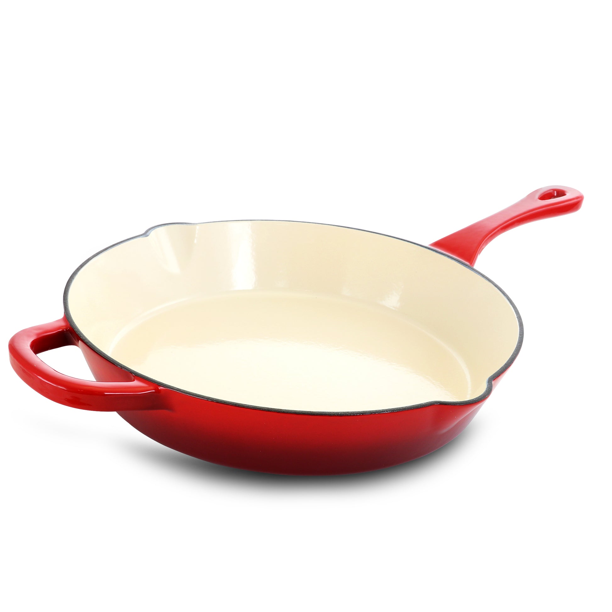 Crock-Pot Artisan 12" Enameled Cast Iron Skillet in Scarlet Red