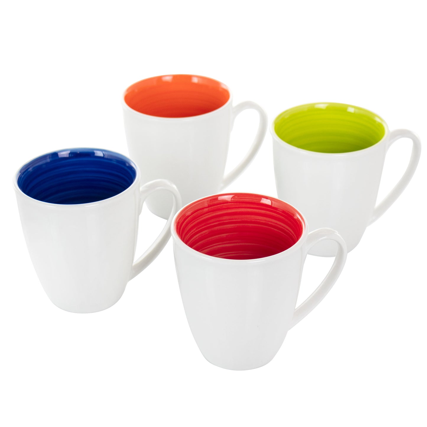 Gibson Home Crenshaw 4 Piece 12 oz Ceramic Mug Set in Assorted Colors