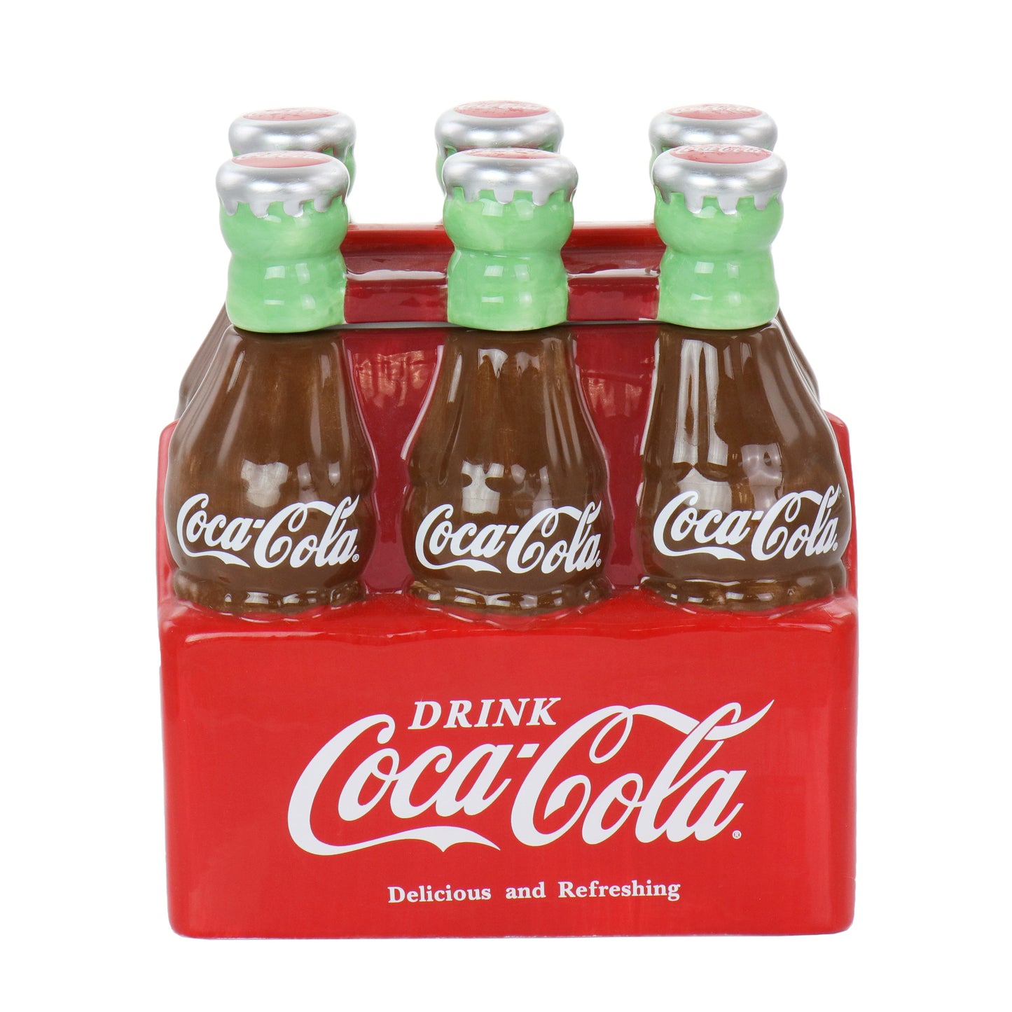 Coca-Cola Six Pack Durastone Snack Jar w Lid