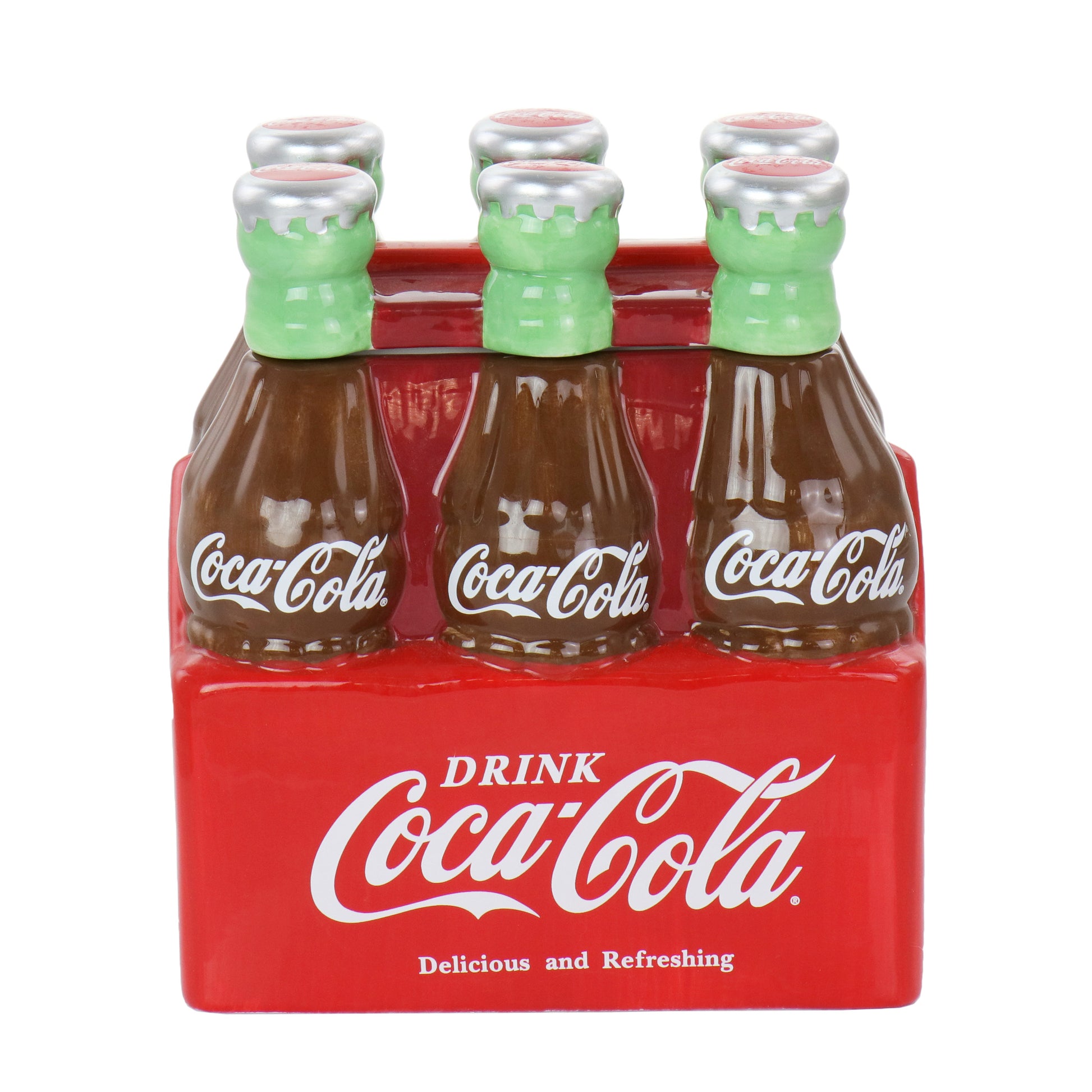 Coca-Cola Six Pack Durastone Snack Jar w Lid