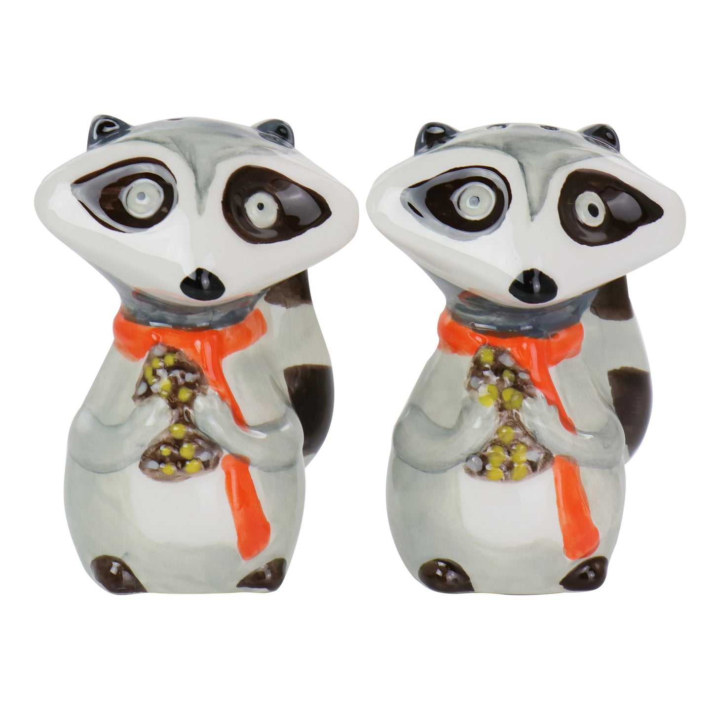 Gibson Home Woodland Raccoon 2 Piece Hard Dolomite Salt & Pepper Set