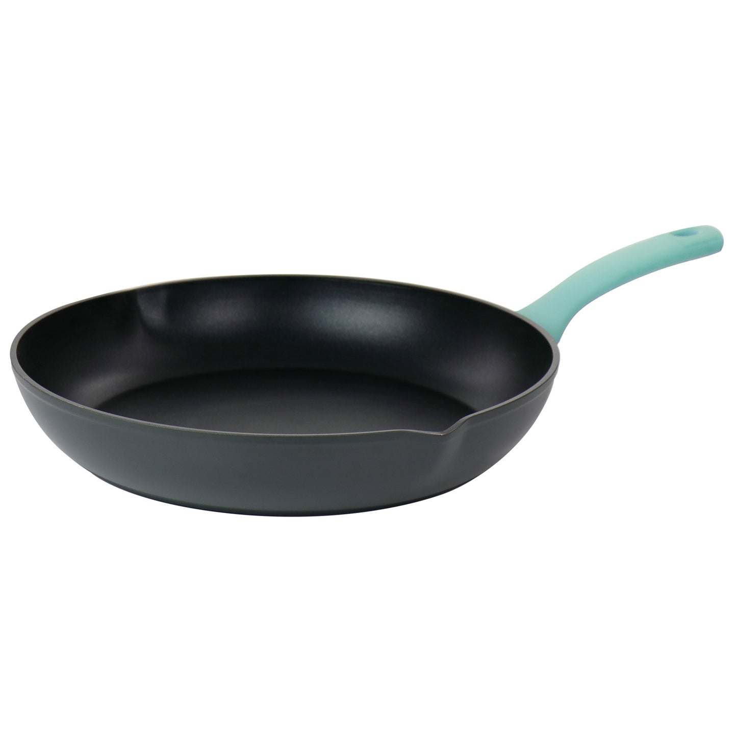Oster Rigby 9.5" Aluminum Nonstick Frying Pan in Blue w Pouring Spouts