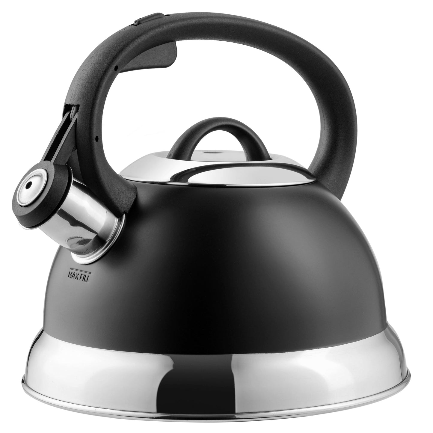 Mr. Coffee Flintshire 1.75 Qt Whistling Stovetop Tea Kettle in Black