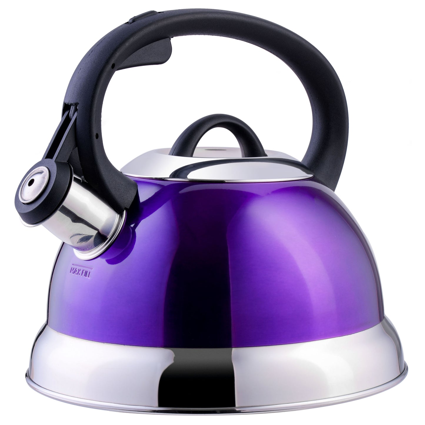 Mr. Coffee Flintshire 1.75 Qt Whistling Stovetop Tea Kettle in Purple