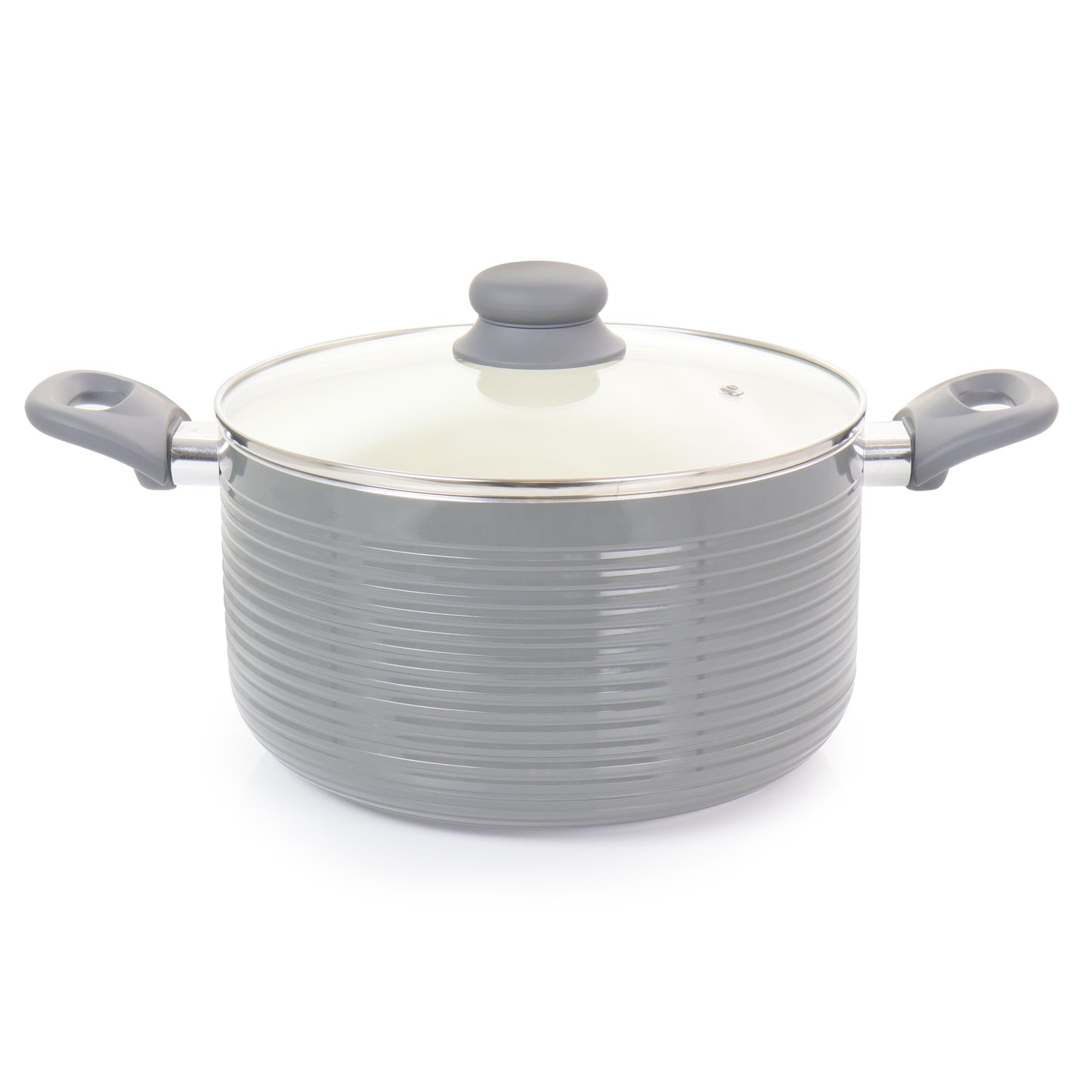 Oster Ridge Valley 6 Qt Aluminum Nonstick Dutch Oven in Grey