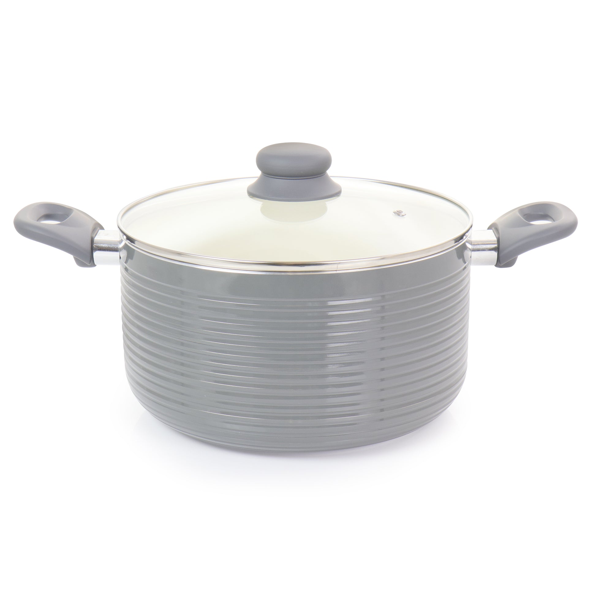 Oster Ridge Valley 6 Qt Aluminum Nonstick Dutch Oven in Grey