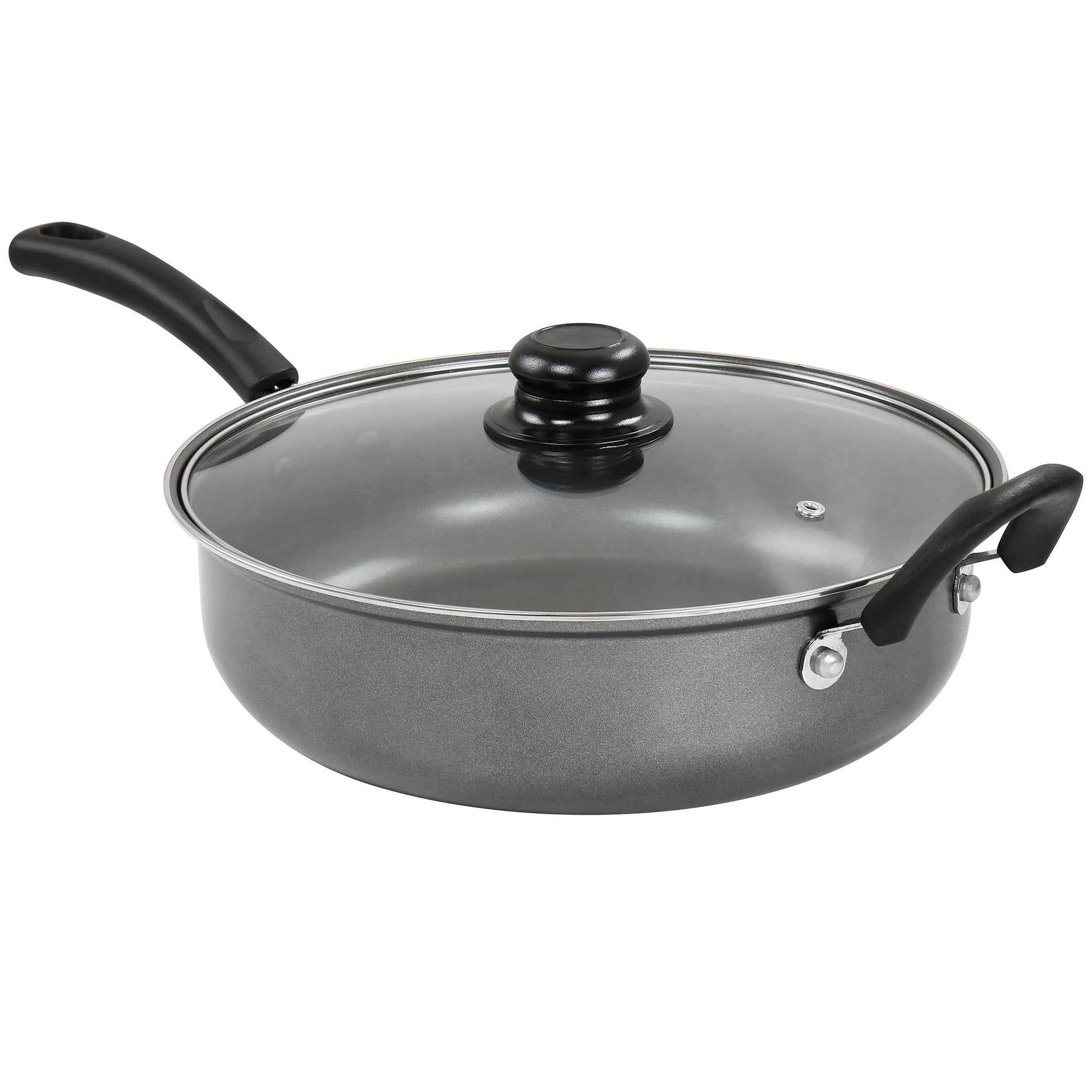 Gibson Everyday 11" Highberry Chicken Fryer w Lid in Grey