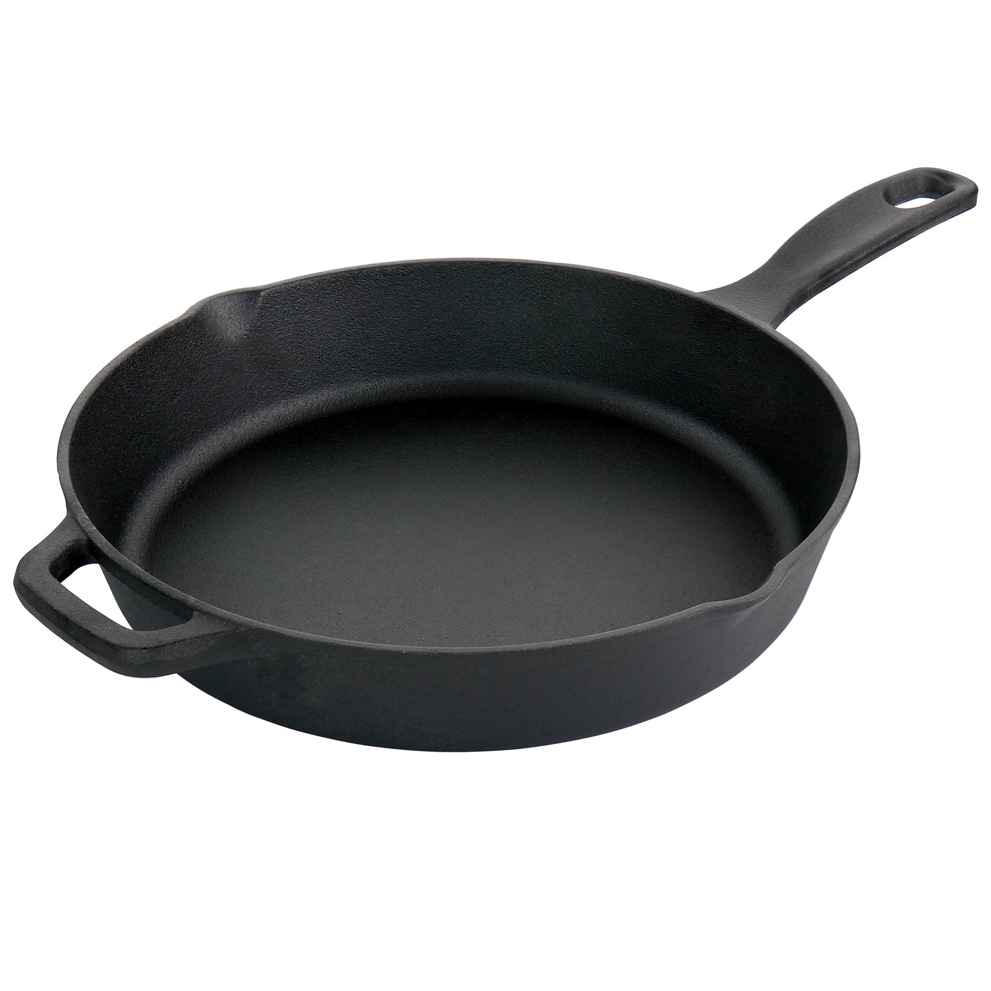 Oster Castaway 12" Cast Iron Round Frying Pan w Dual Spouts