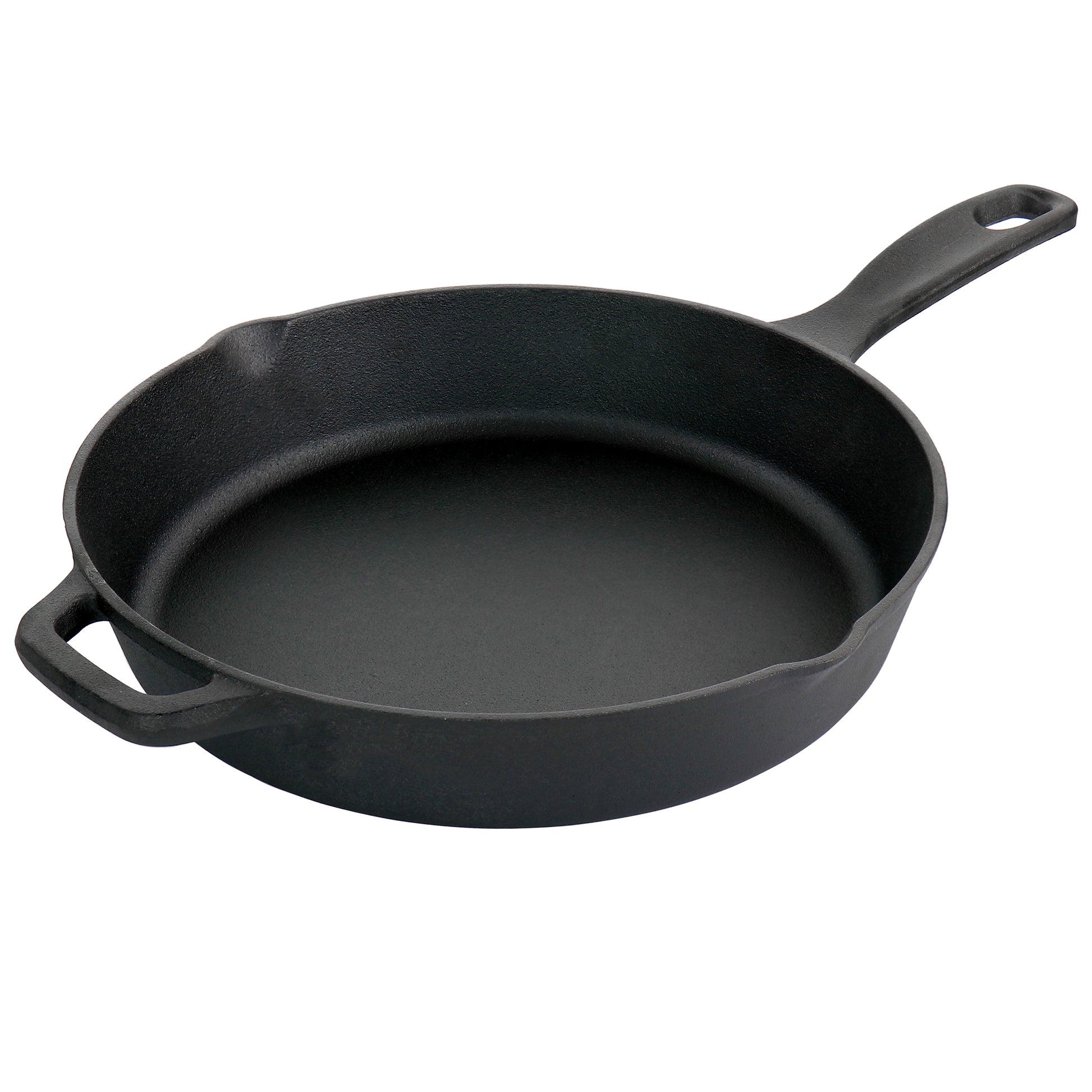 Oster Castaway 12" Cast Iron Round Frying Pan w Dual Spouts