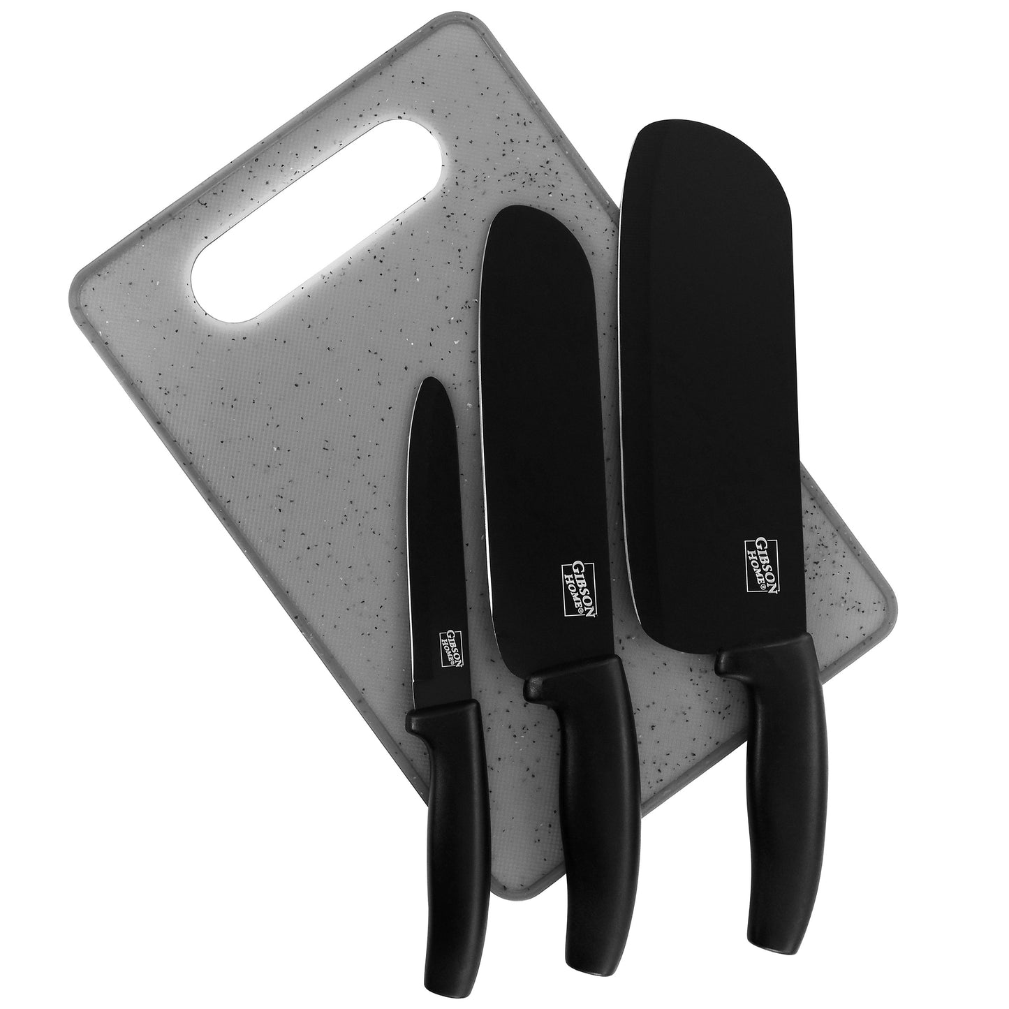 Gibson Home Edge Craft 4 Piece Nonstick Stainless Steel Cutlery Set w Cutting B