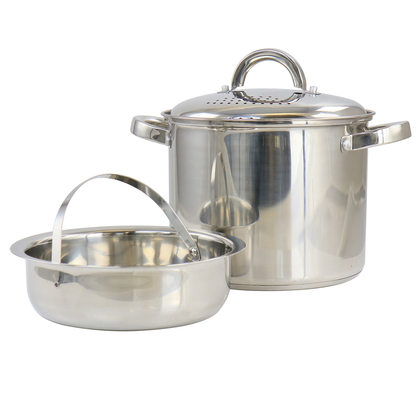 Oster Sangerfield 5 qt Stainless Steel Pasta Pot w Strainer Lid & Steamer Basket