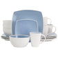 Gibson Elite 16 Piece Soho Lounge Reactive Glaze Stoneware Dinnerware Set in Li