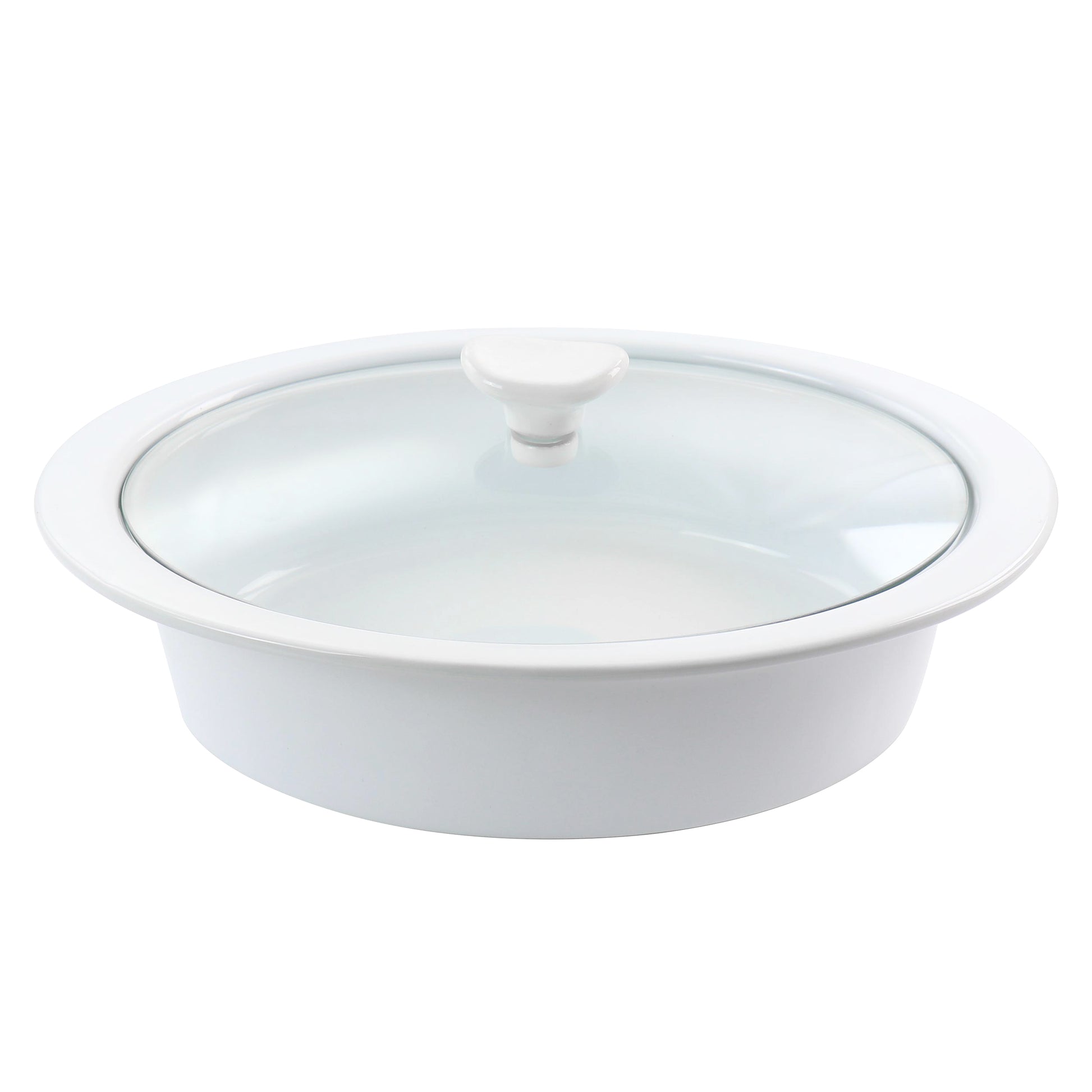 Gibson Elite 2qt Stoneware Casserole w Glass Lid
