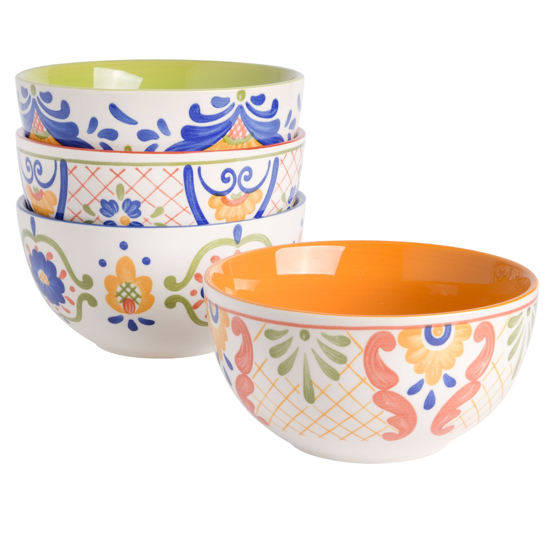 Laurie Gates Tierra 4 Piece 6" Stoneware Cereal Bowl Set in Assorted Designs