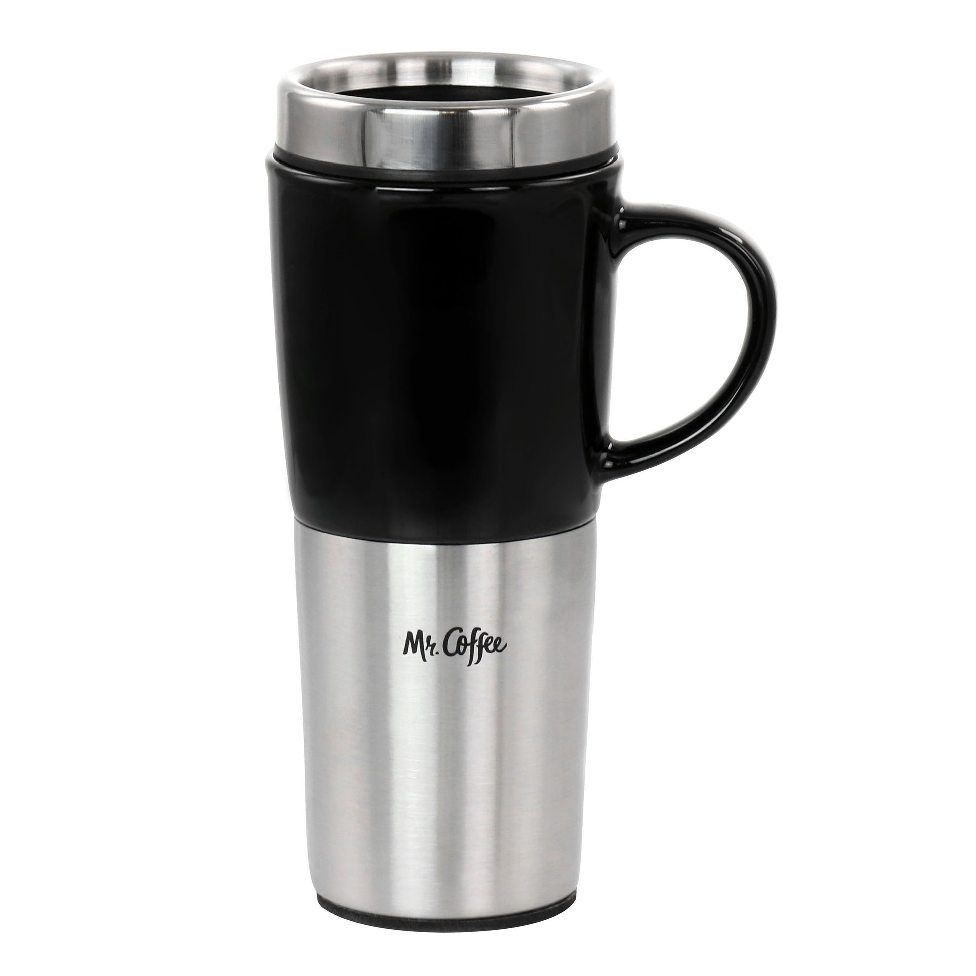 Mr. Coffee 16oz Stainless Steel & Stoneware Travel Mug
