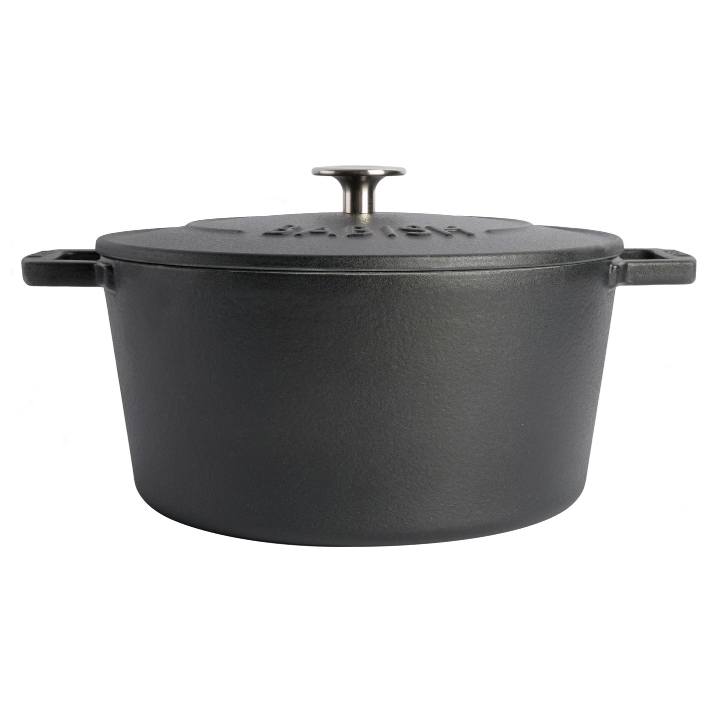 Babish 6 Qt Round Enameled Cast Iron Dutch Oven w Self-Basting Lid in Black