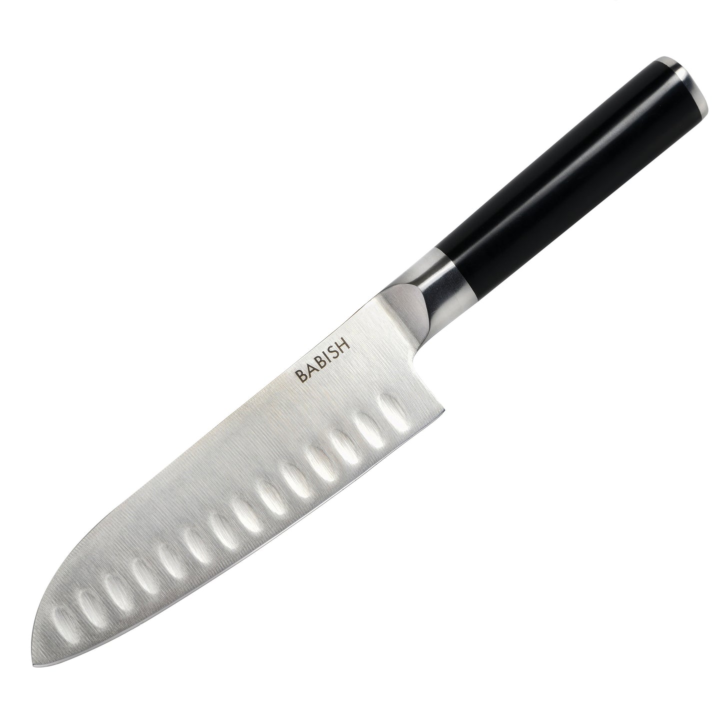 Babish 6.5" High-Carbon Stainless Steel Full Tang Santoku Knife in Black
