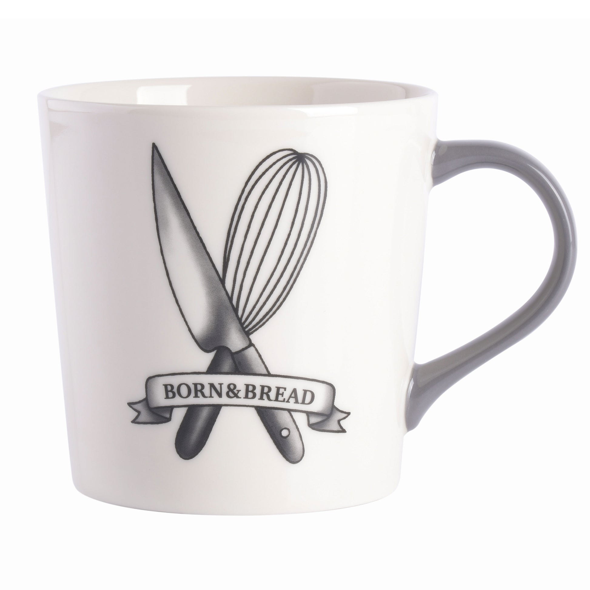 Babish 17 oz Fine Ceramic Born & Bread Mug in White