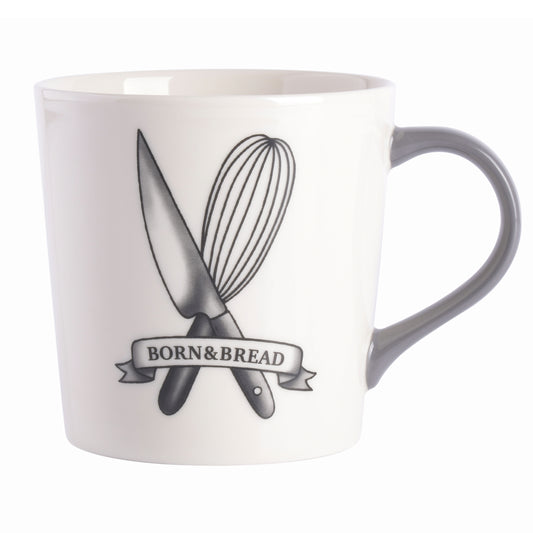 Babish 17 oz Fine Ceramic Born & Bread Mug in White