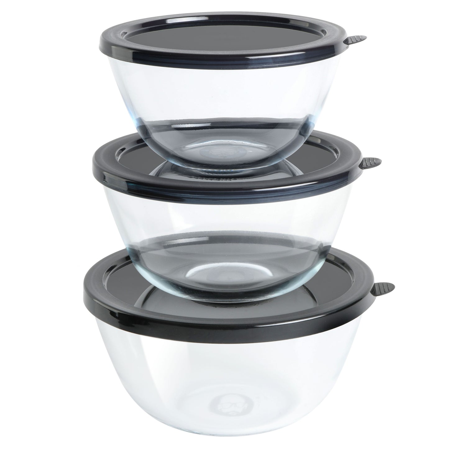 Babish 6 Piece Borosilicate Glass Mixing Bowl Set w Lids