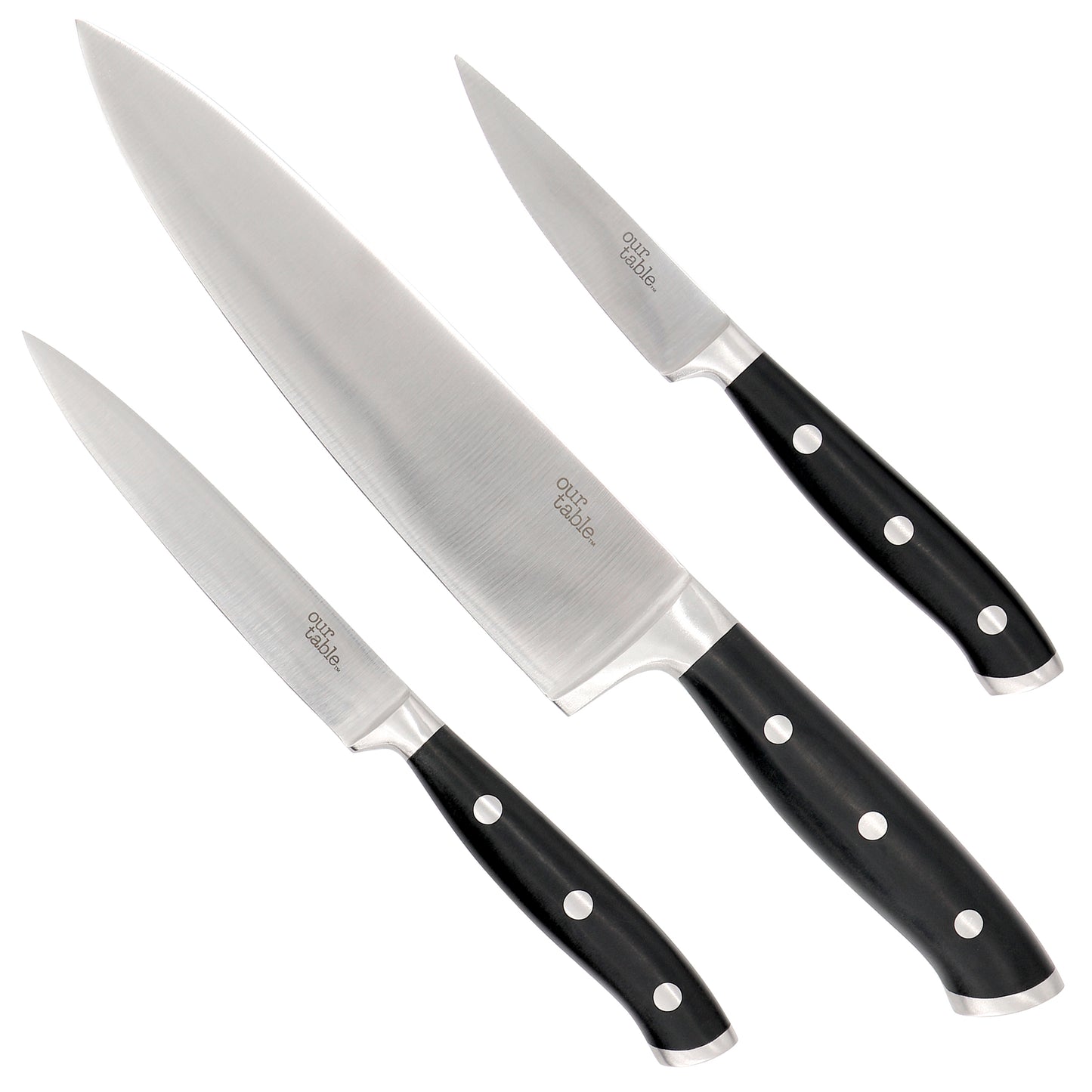 Our Table 3 Piece Triple Riveted High Carbon Stainless Steel Cutlery Starter Se