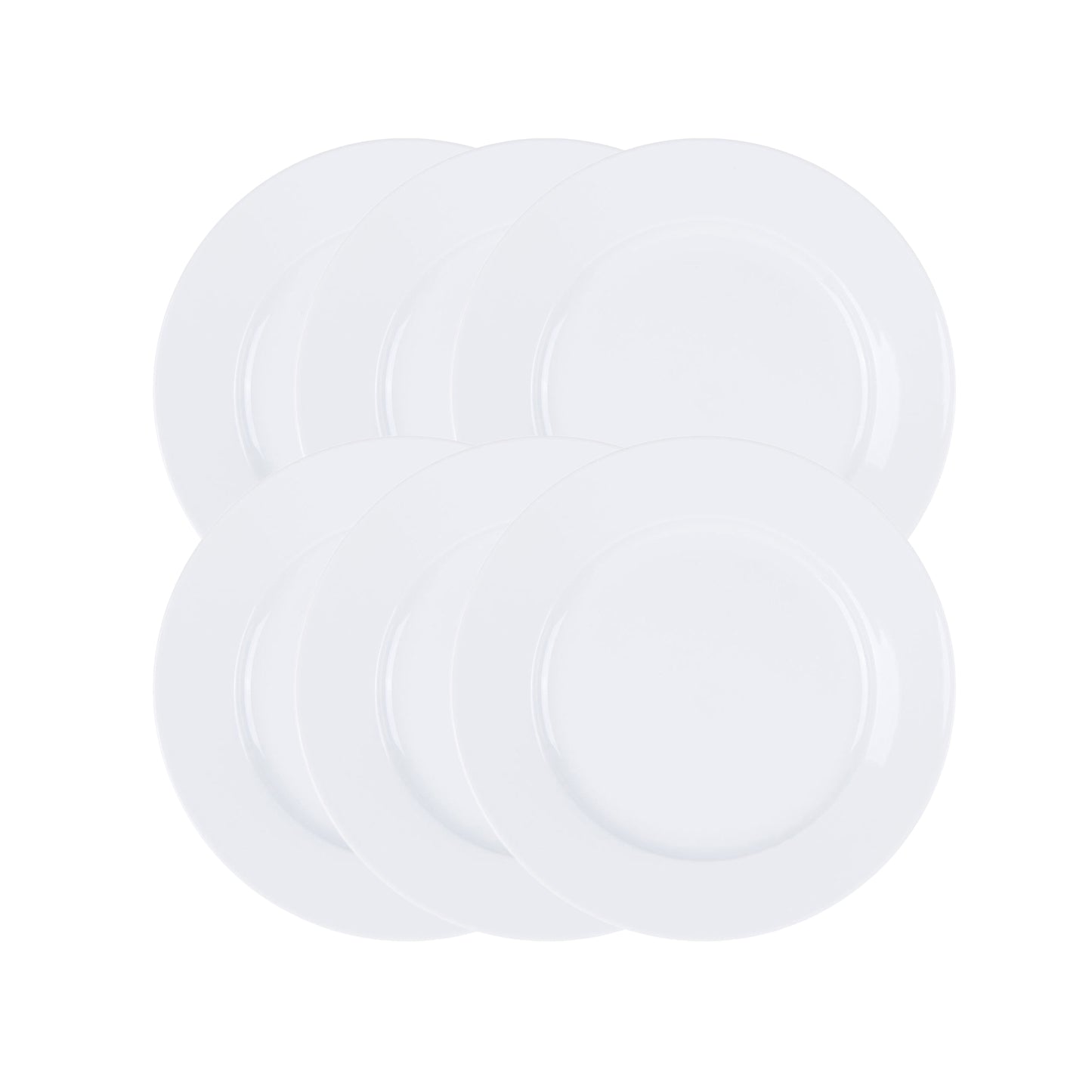 Our Table Simply White 6 Piece 8" Porcelain Salad Plate Set