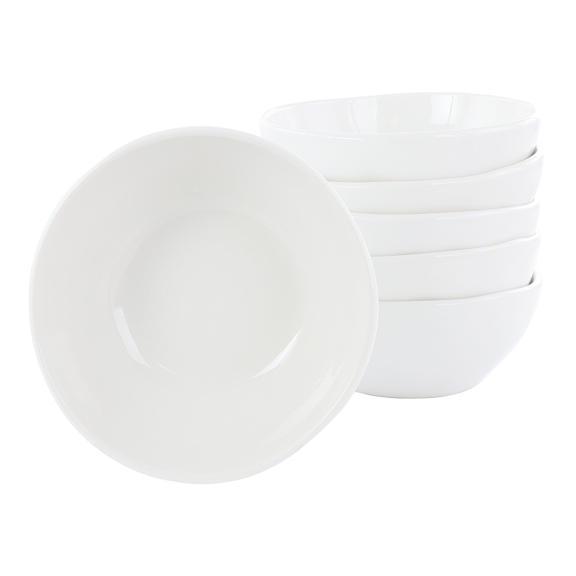 Our Table Simply White 6 Piece 6.25" Organic Texture Porcelain Cereal Bowl Set
