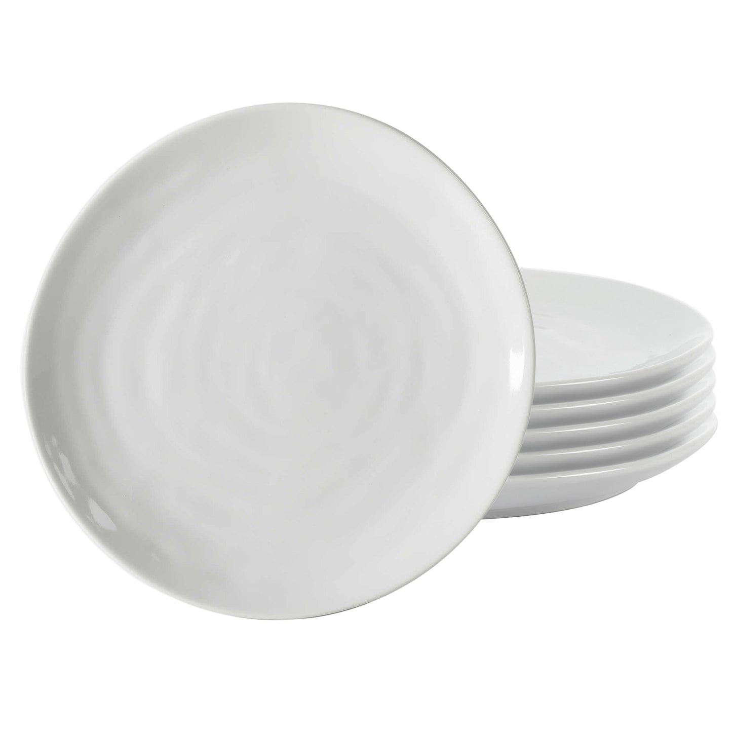 Our Table Simply White 6 Piece 10.75" Organic Round Porcelain Dinner Plate Set