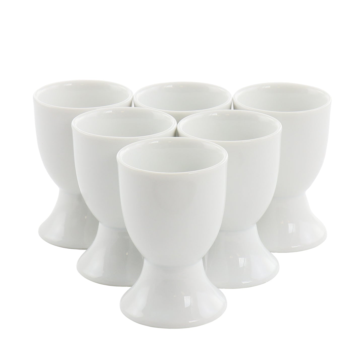 Our Table Simply White 6 Piece Round Porcelain Footed Egg Cup Set