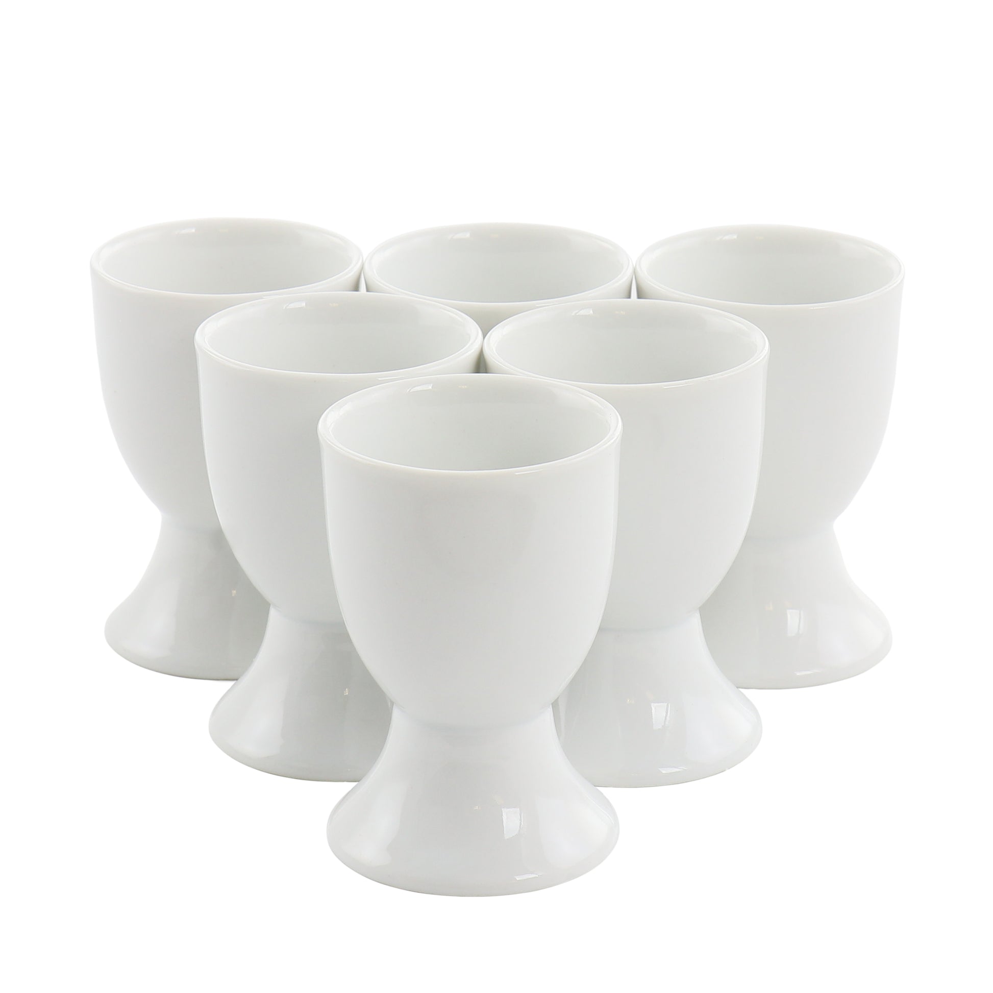 Our Table Simply White 6 Piece Round Porcelain Footed Egg Cup Set