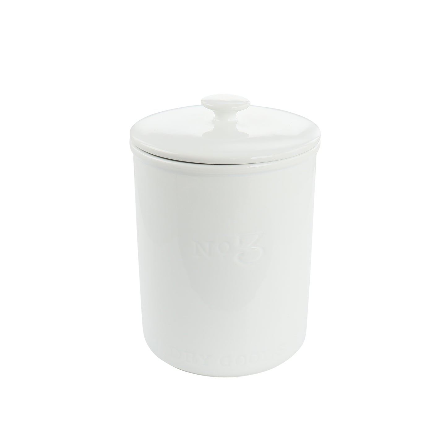 Our Table Simply White 68 oz Porcelain Dry Goods Canister w Air tight Lid