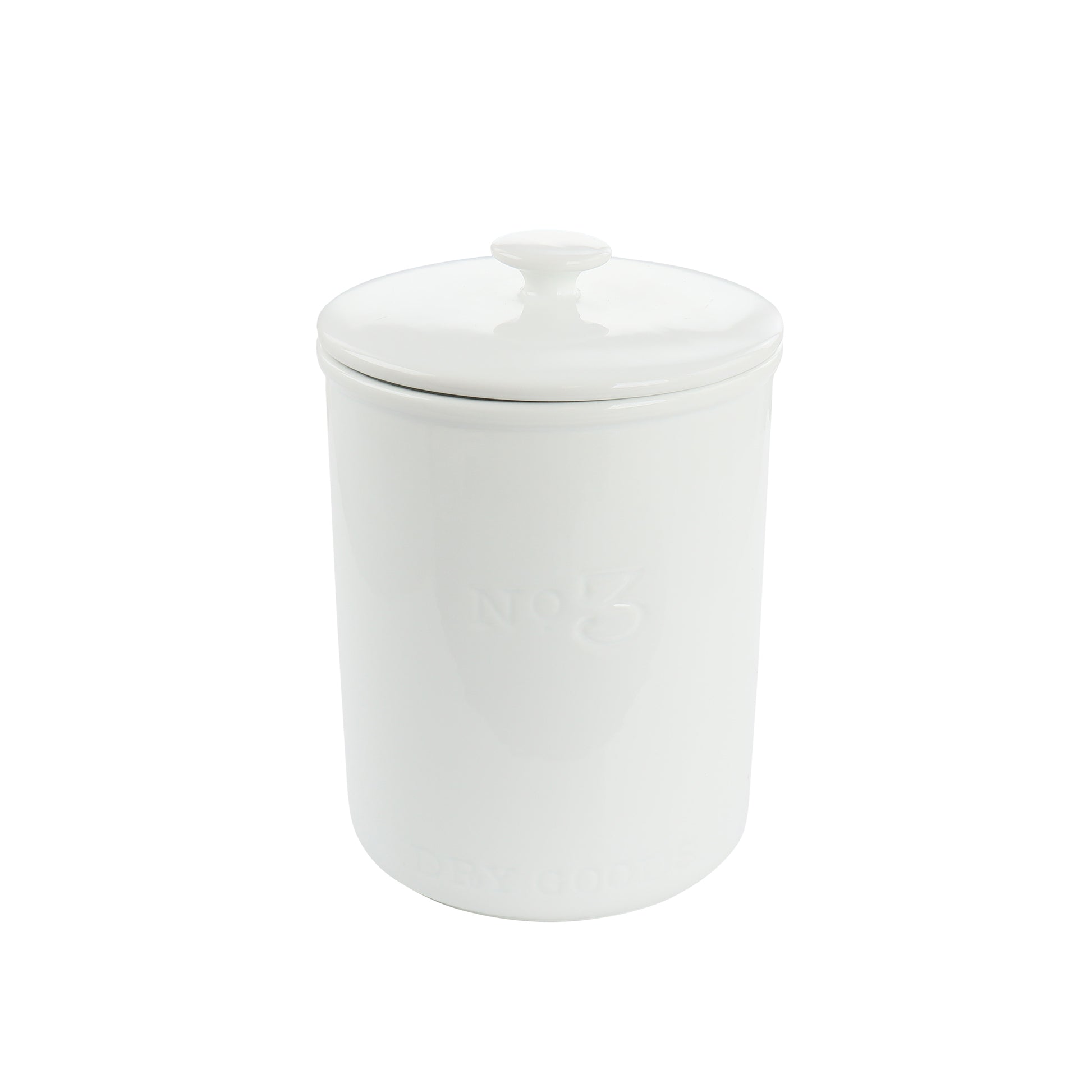 Our Table Simply White 68 oz Porcelain Dry Goods Canister w Air tight Lid
