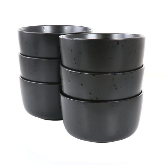 Studio 3B Mio 6 Piece 5.5" Round Stoneware Bowl Set in Pepper