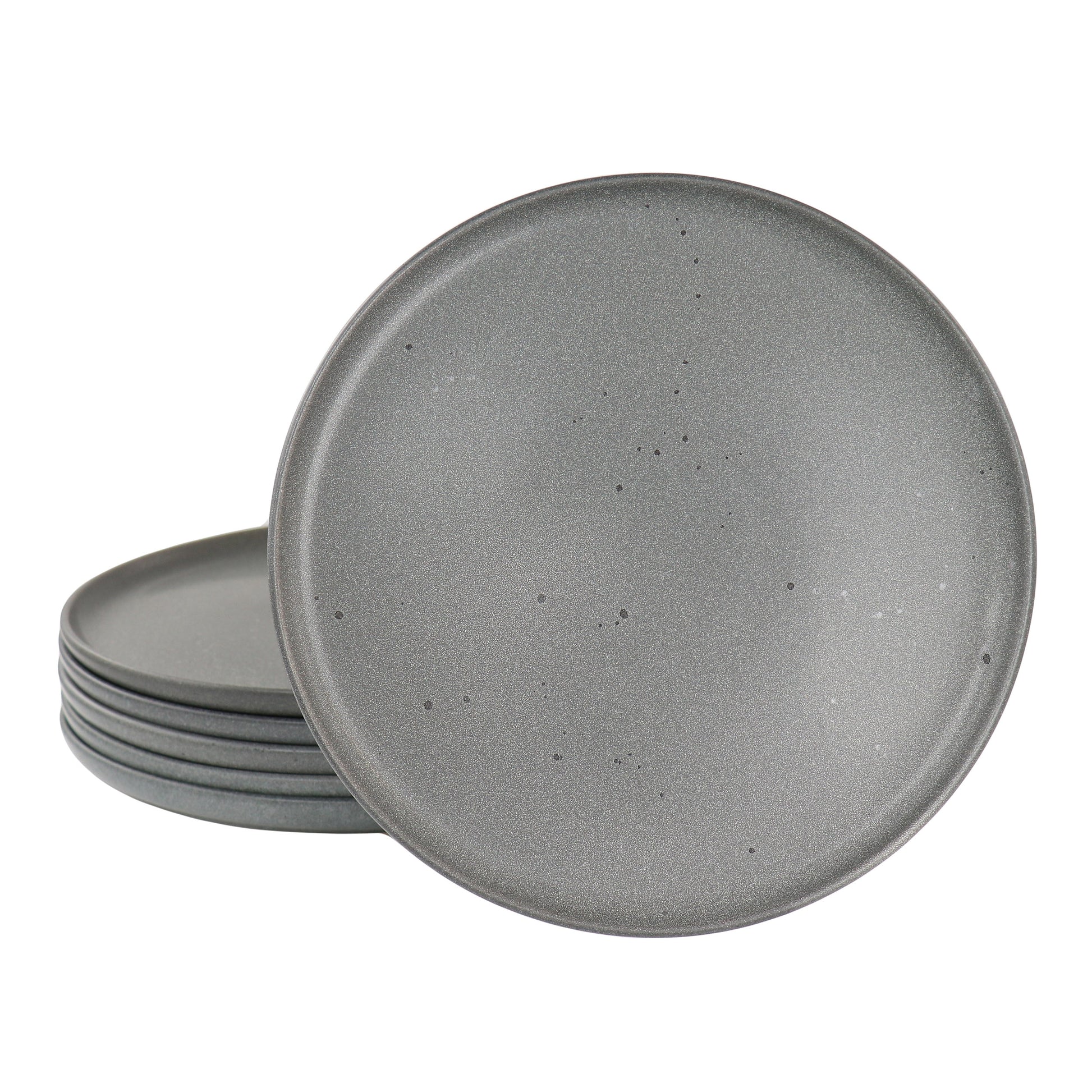 Our Table Landon 6 Piece 10.5" Round Stoneware Dinner Plate Set in Truffle