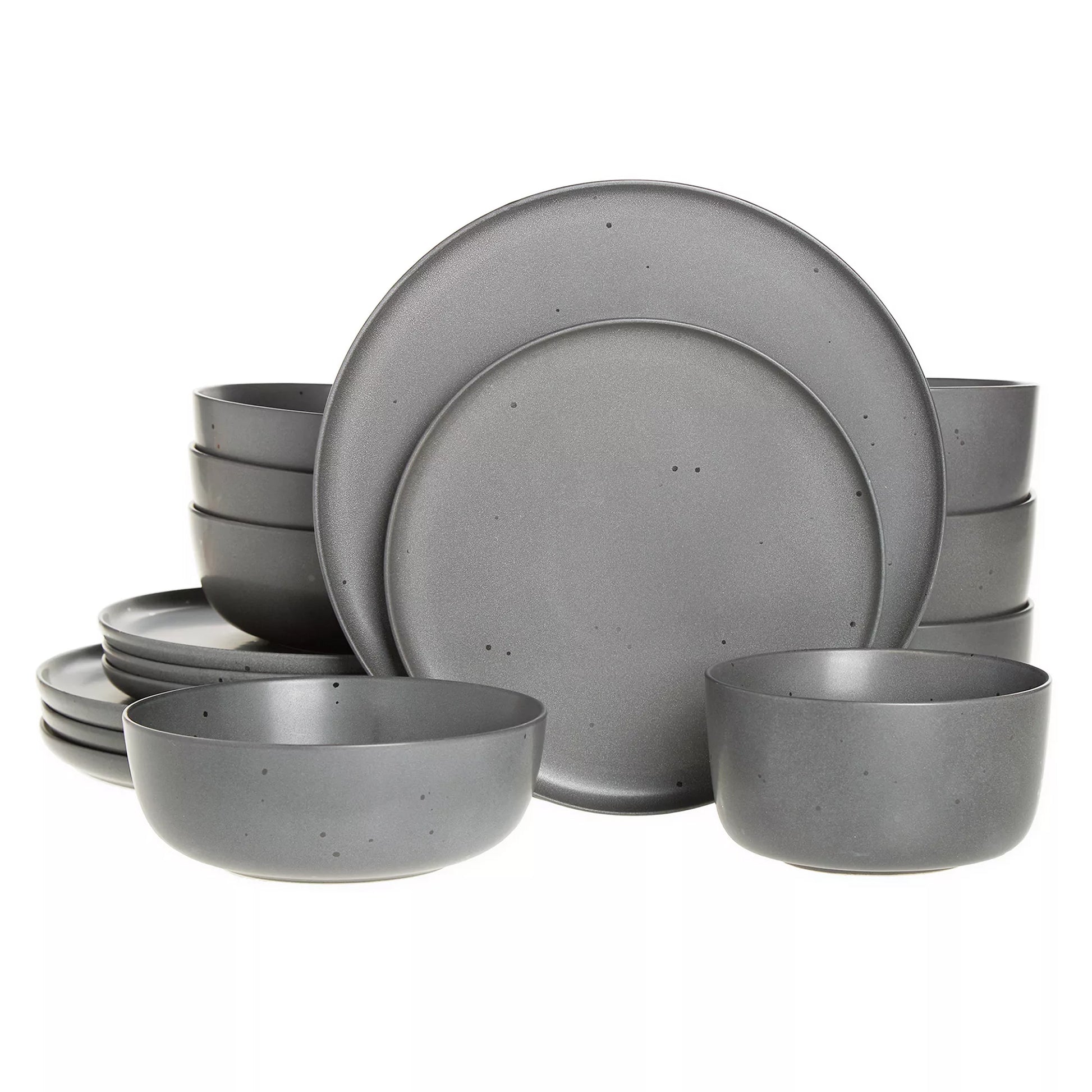 Our Table Landon 16 Piece Stoneware Dinnerware Set in Truffle
