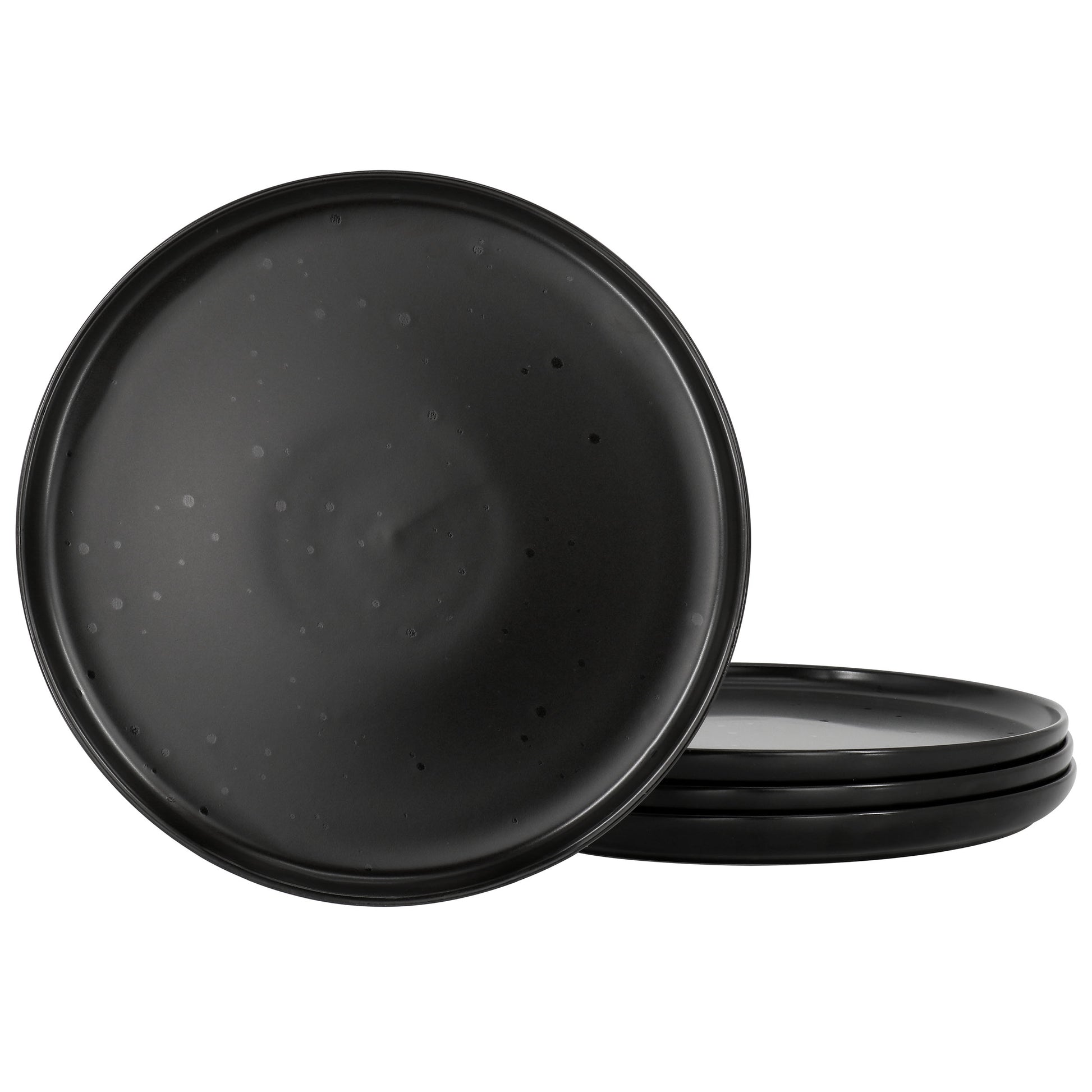 Our Table Landon 4 Piece 8.4" Round Stoneware Salad Plate Set in Pepper