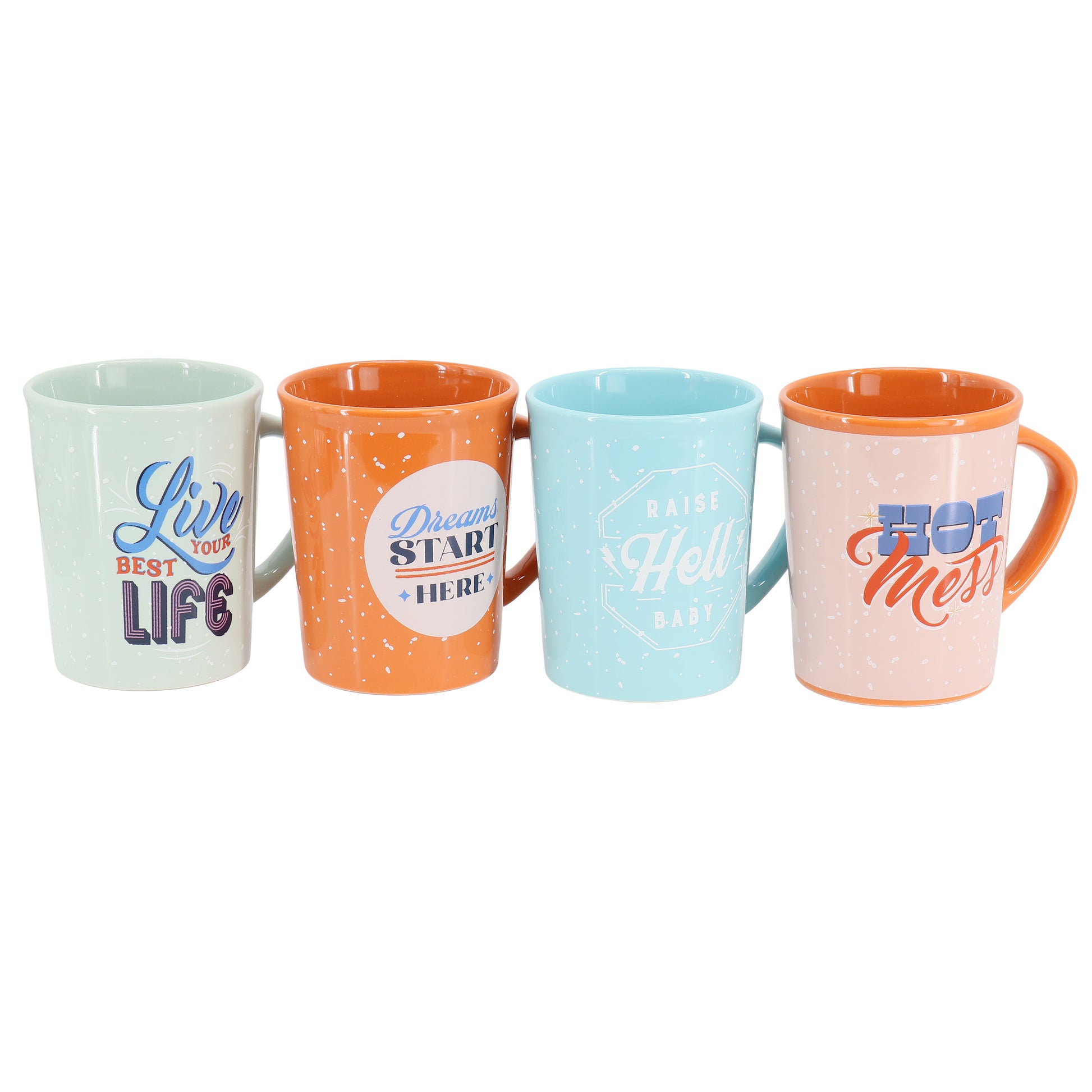 Wanda June Home By Miranda Lambert 4 Piece 15 oz Retro Sentiment Stoneware Mug