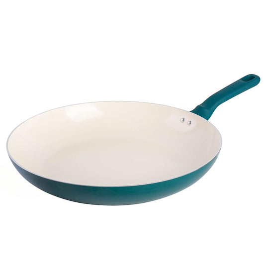 Spice By Tia Mowry 12" Healthy Ceramic Nonstick Aluminum Skillet w Bakelite Han